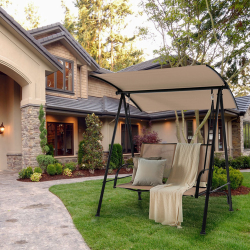 Silla Columpio Para Jardin Beige De Lona Gpl