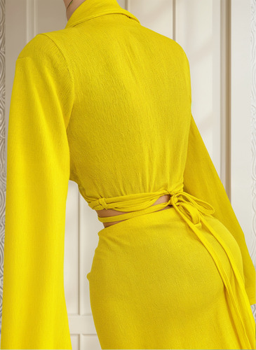 Conjunto Amarillo Para Dama Verano Unitalla Amarillo Lisa Unitalla