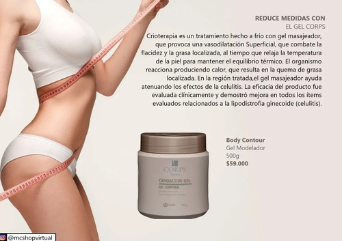 Imagen 5 de 7 de Gel Reductor Corps Hnd Hinode Para Abdom - g a $118