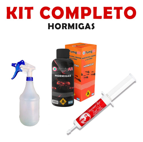 Kit Insecticida Veneno Mata Hormigas X10l + 1 Jeringa Gel 
