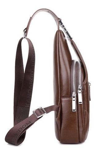 Imagem 4 de 8 de Bolsa Masculina Transversal De Couro