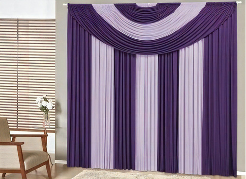 Cortina Suprema Grande Para Eventos Igrejas Sala 5 Metros Cor Roxo/lilás