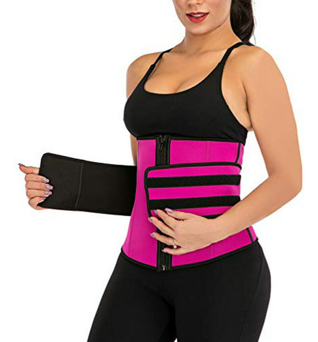 Omg_shop Womens Neoprene Sauna Belt Zipper Waist Trainer Cin