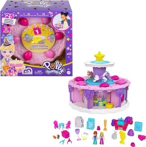 Polly Pocket Set Pastel De Cumpleaños Sorpresa Original