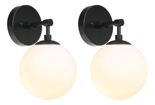 - Lampara Pared 1 Luz Baño Diseño Vintage Globo Negro 2