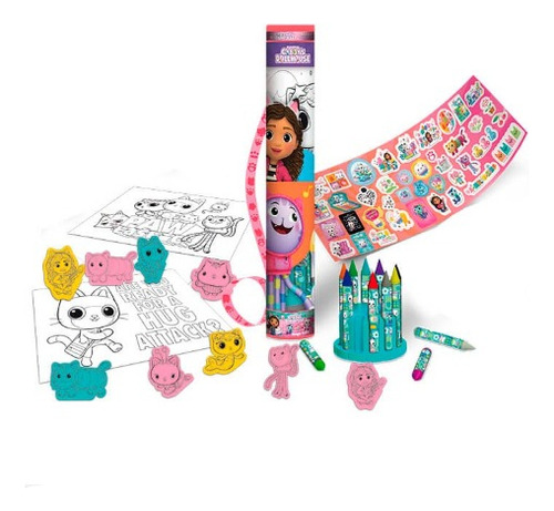 Gabby Dollhouse Mega Tubo De Actividades Kit Escolar