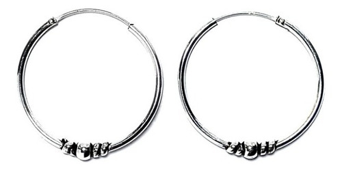 Aros Argollas 30mm Plata Fina 925 Envejecida