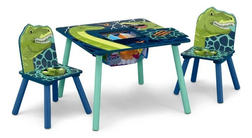 Set Infantil De Mesa Mesita Con 2 Sillas De Dinosaurios Niño