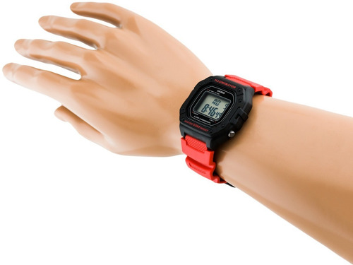 Reloj Casio Youth W-218h-3av De Cuerpo Color Negro Rojo Rojo Negro Gris