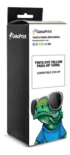 Tinta Para Impresion Geko Dye Yellow Para Hp 100ml