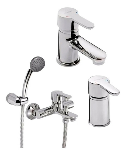 Combo Grifería Piazza Yvon Lavatorio Bidet Ducha 