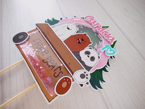 Topper Cake 3d Shaker - Adorno De Tortas - Osos Escandalosos