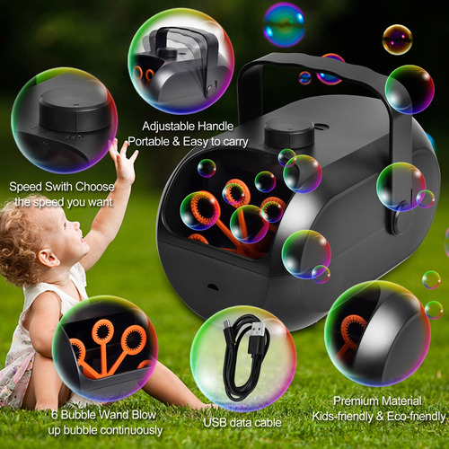 Máquina Para Hacer Burbujas Recargable Bubble Machine 4800+