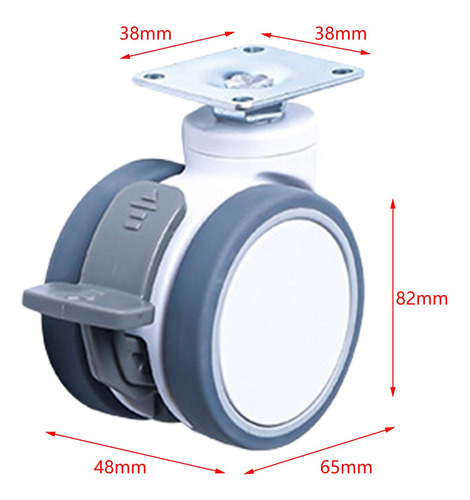 Ruedas Gemelas Silenciosas Para Silla De Freno Plano