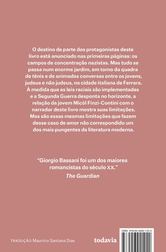 O jardim dos Finzi-Contini, de Bassani, Giorgio. Editorial Editora Todavia, capa mole em português, 2021