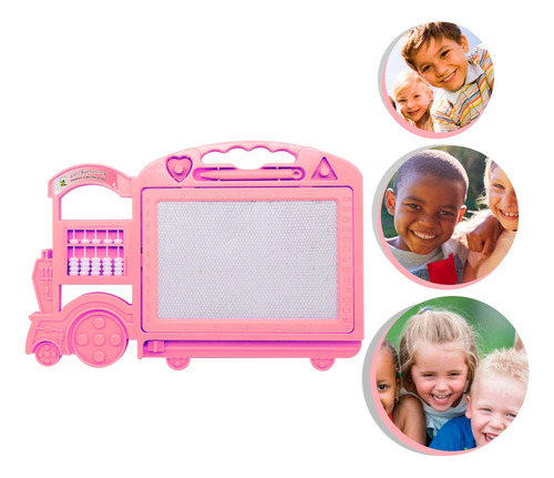 Imagem 4 de 7 de Quadro Mágico Infantil Caneta E Carimbo Para Criança Rosa