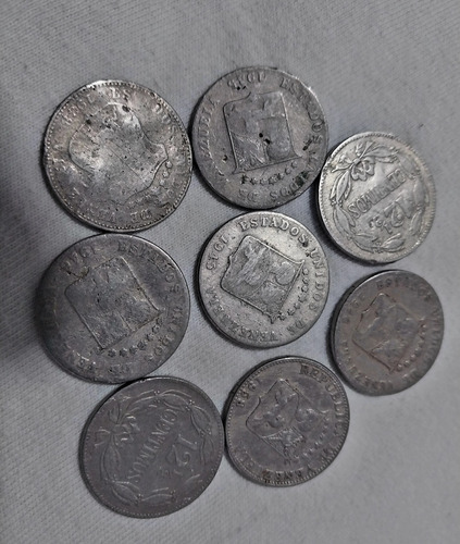 Monedas, Lochas, Medios De Plata Y Centavos 