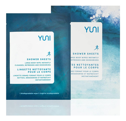 Yuni Beauty Large Body Wipes, Peppermint Citrus, 12 Count, .