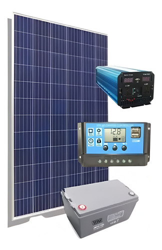 Kit Solar Con Inversor De 2000 W + Panel + Bateria De 180 Ah