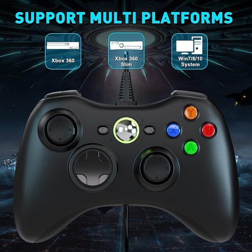 Imagen 2 de 4 de Joystick Con Cable Usb 2m Compatible Con Xbox 360 Pc Gamer