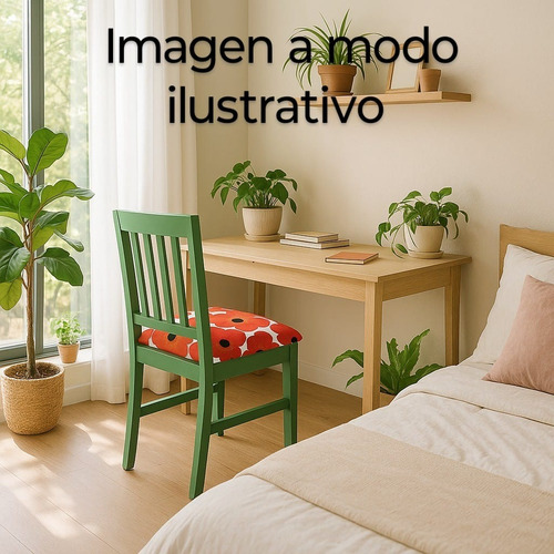 Silla Reciclada De Diseño Único | Estilo & Sustentabilidad Marimekko Verde Claro Flores Roja Y Fucsia (Reacondicionado)