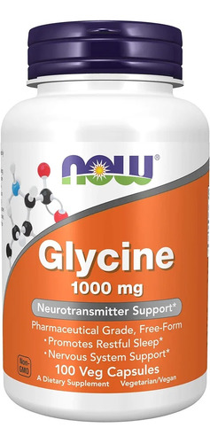 Now Glycine - Glicina  1000 Mg, 100 Cáps