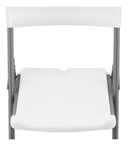 Paquete 4 Sillas Plastico Plegables Fiestas Eventos Estructura De La Silla Gris Oscuro Asiento Blanco