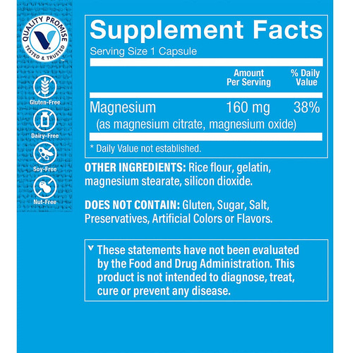 Complejo De Citrato De Magnesio The Vitamin Shoppe, 160 Mg,