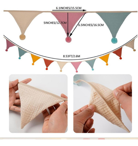Triángulo Bunting Flag Bannant Banner Suministros De Color