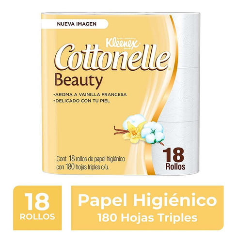 Papel Higiénico Kleenex Cottonelle Beauty 18 Rollos