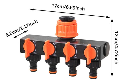 Dsh Divisor De Manguera De 4 Vías Para Jardín