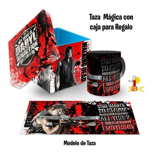 Taza Magica Y Caja Para Regalo,  Daryl Walking Dead, Y Envio