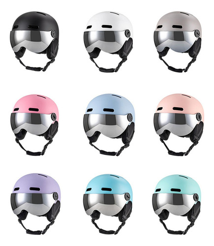 Tk Casco De Snowboard Con Visor Integrado, Protección Rosa S