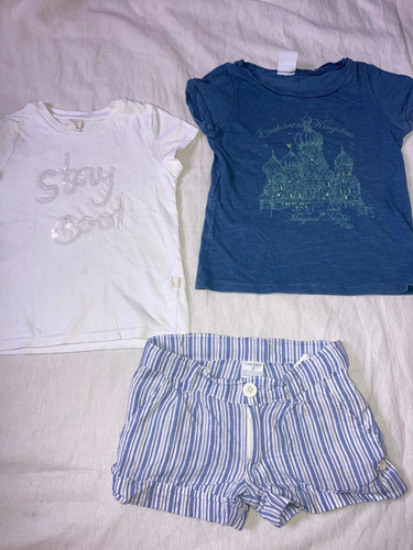 Combo Infantil Nena Cheeky T2 Impecable Remeras C2 Y Short