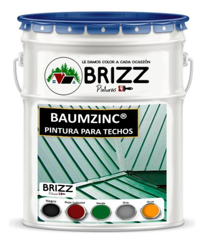 Pintura Techos Brizz Zinc - Brizz Color Negro Tineta 4 Gal