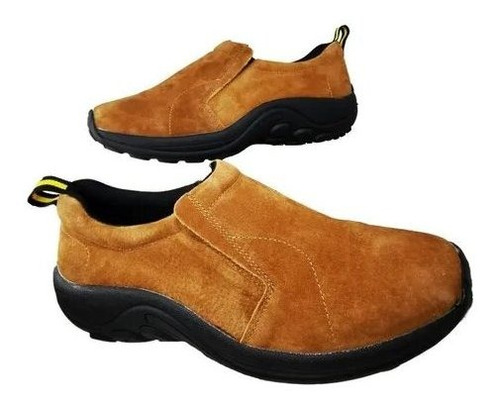 Zapatos De Hombre De Cuero Gamuzado Camel Casual 887