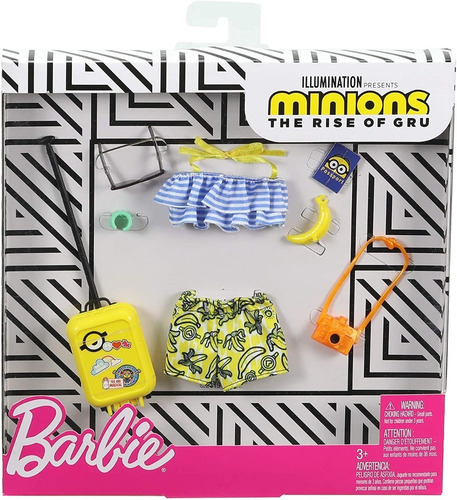 Barbie Fashion Pack Minions 2020 Cartela Acessórios Roupa