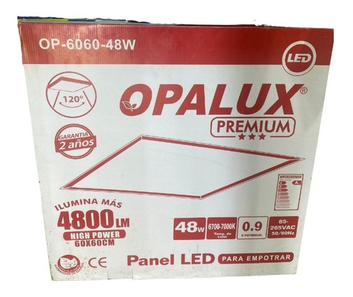 Panel Led 60x60 Cm Opalux 48w 4800lm Empotrable