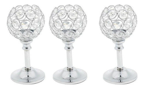 3x Cristal Metal Soporte De Varillas Bodas Vacaciones De