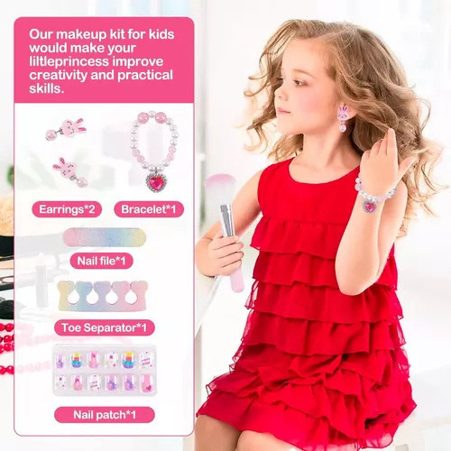 Maquillaje Real Y Lavable, Bolsos De Belleza Para Niñas