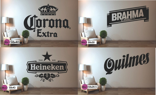 Vinilos Decorativos Cervezas Bar Corona Brahma Heineken