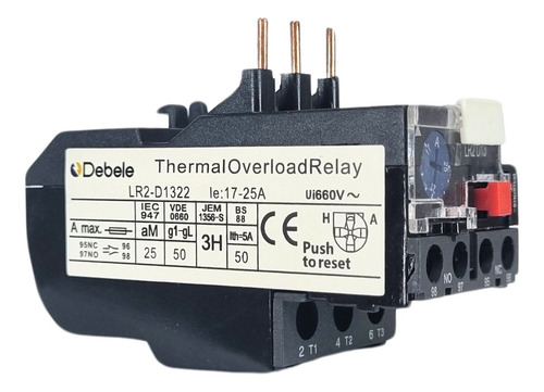Contator 25a Cjx2d2510 220v + Rele Lr2-d1322 17-25a Debele