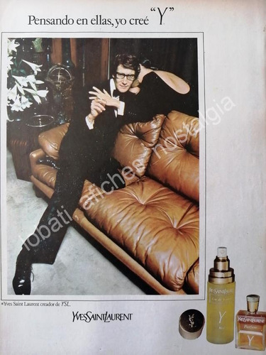 Cartel Retro Yves Saint Laurent Presenta Su Fragancia 1970s