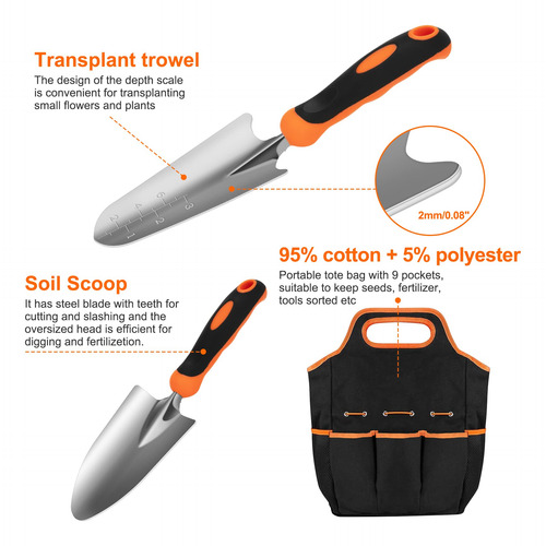 Kit De Herramientas De Jardinería Resistente, Acero Inoxidab