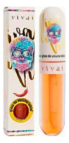 Gloss De Volume Labial Viva La Vida Vivai Acabamento Metalizado Cor Laranja-escuro