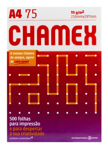 Imagem 4 de 6 de Caixa De Papel Sulfite 75g Chamex A4 - C/2500 Folhas