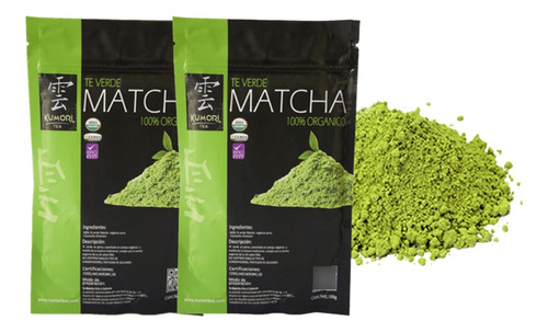 2 Pack De 100g Té Verde Matcha Orgánico Japones Kumoritea