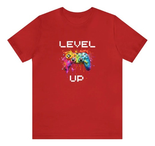 Polera Unisex Gamers Game Level Up Control Algodon Estampad