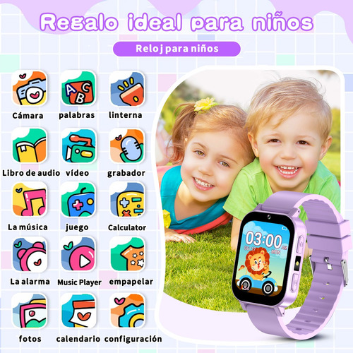 Relojes Inteligentes Para Niños Regalo 1.83'' Pantalla Táctil Con Aprendizaje 30 Juegos Educativos Cámara