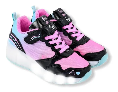 Zapatillas Barbie Footy Ruedas Y Luces Led Patinar Carga Usb
